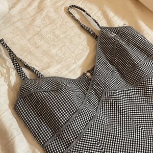 Talbots Black and White Checkered Dress